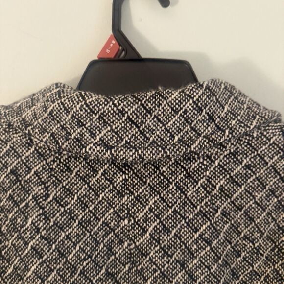 New York & Company Wool Blend Tweed Coat Black White 12 - Picture 5 of 6